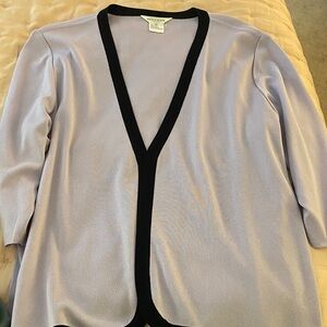 Misook Lavender and Black Open Front Jacket